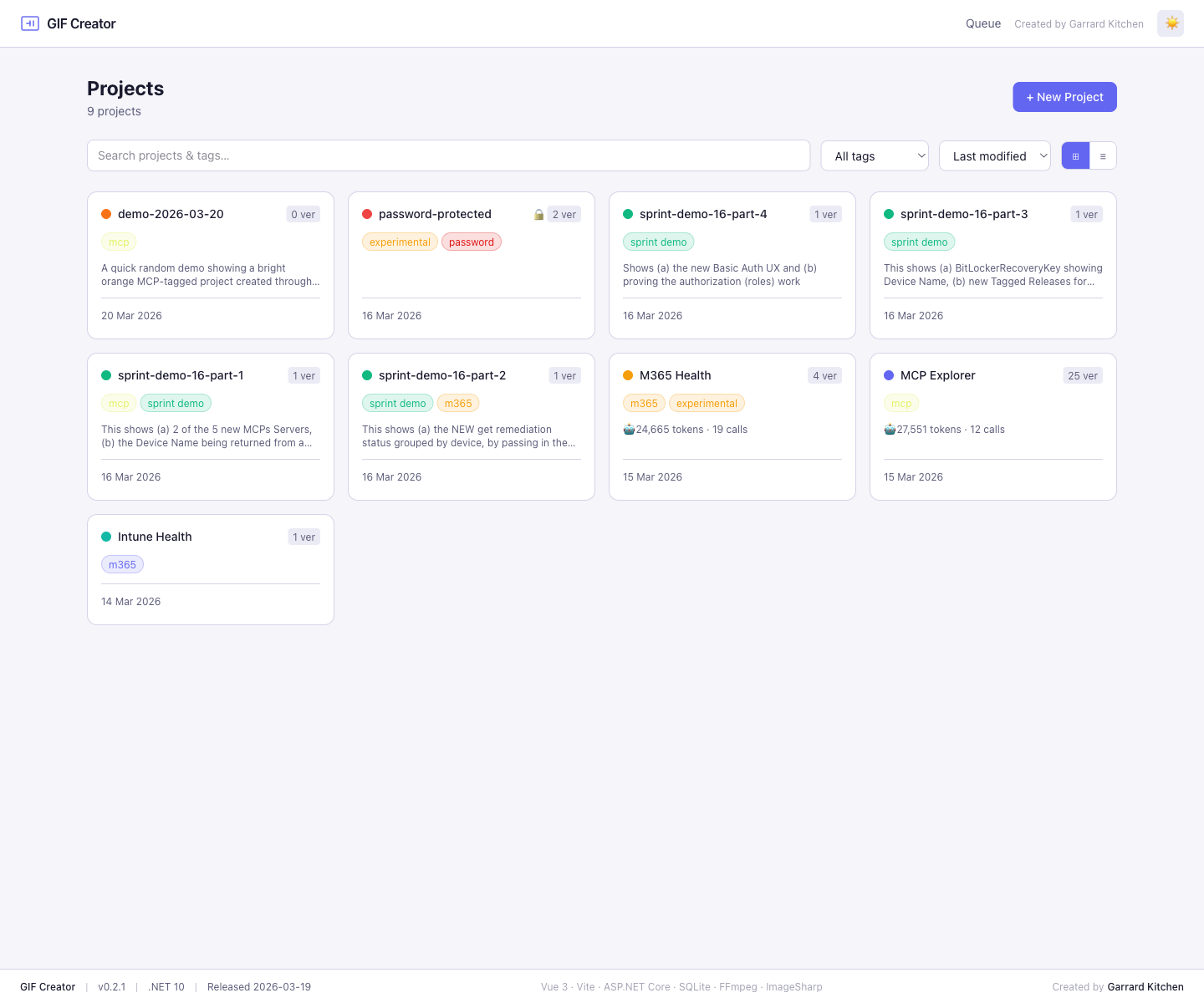 Dashboard in light theme